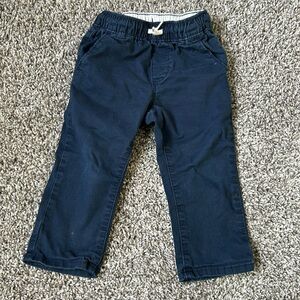 12 - 18 months toddler boy navy blue pull on pants with drawstring